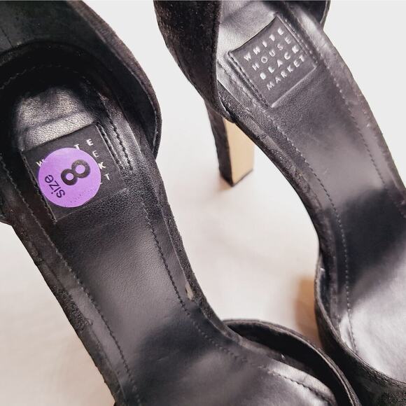 WHBM Jacquard Platform High Heels Ankle Strap Katrina Goth Whimsygoth 8 Black - Picture 6 of 15